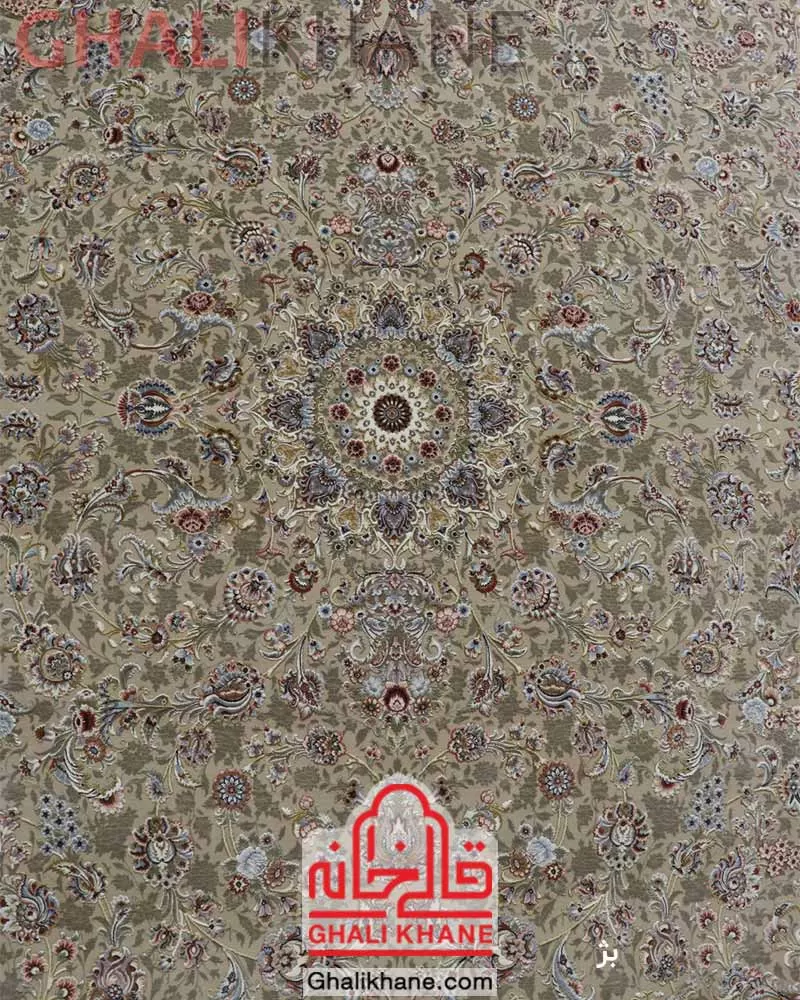 فرش زمرد مشهد طرح افشان بژ  کد 37004