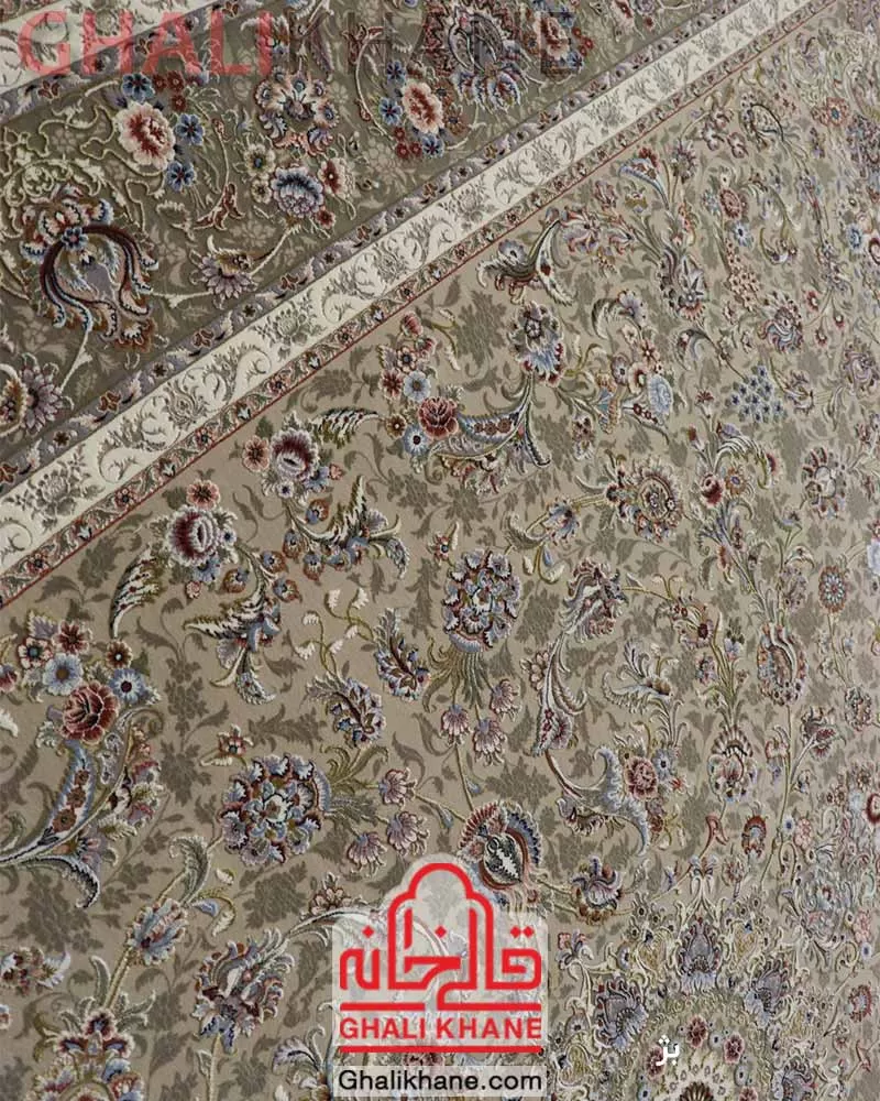 فرش زمرد مشهد طرح افشان بژ  کد 37004