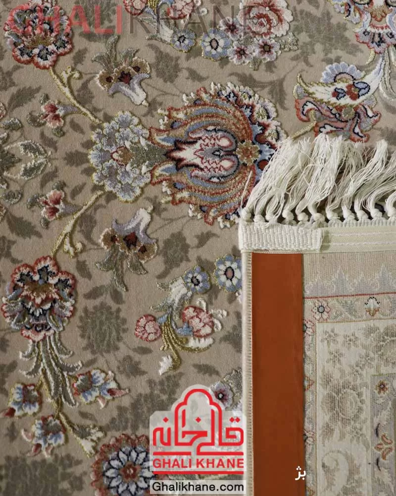 فرش زمرد مشهد طرح افشان بژ  کد 37004