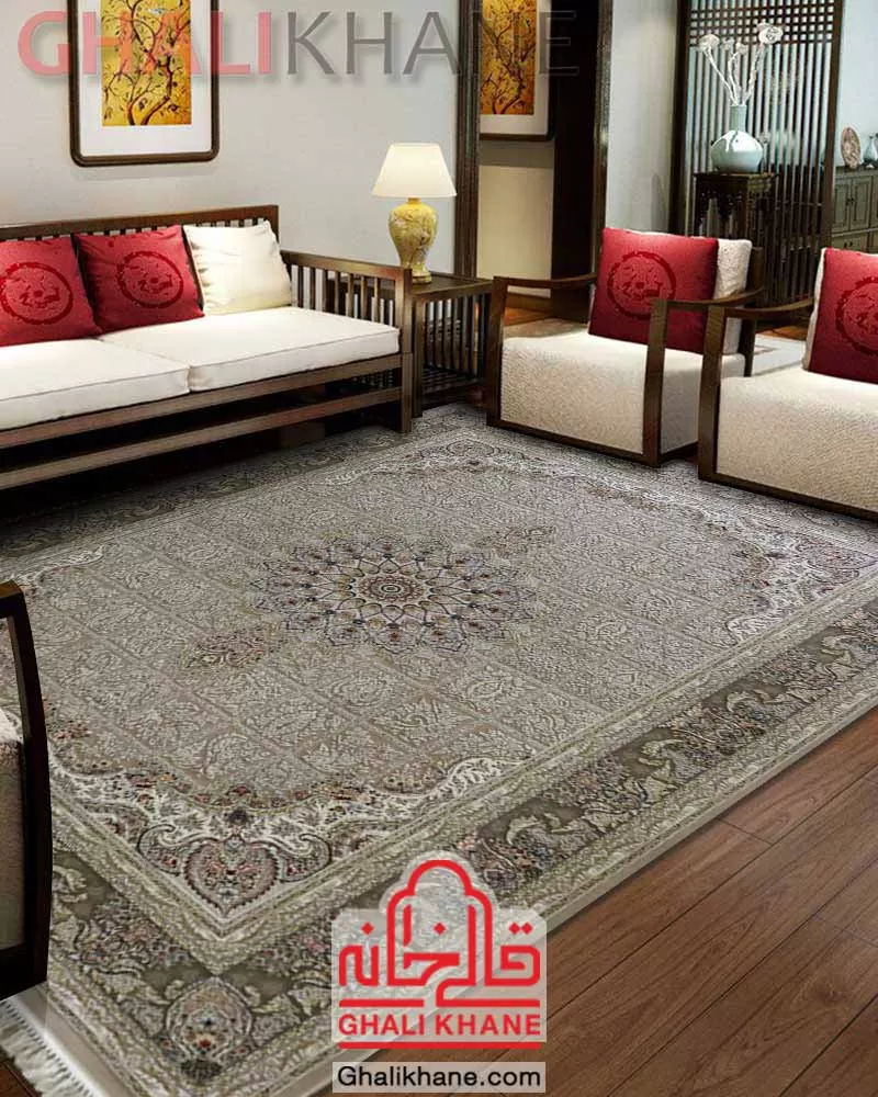 فرش زمرد مشهد کد 37006 بژ