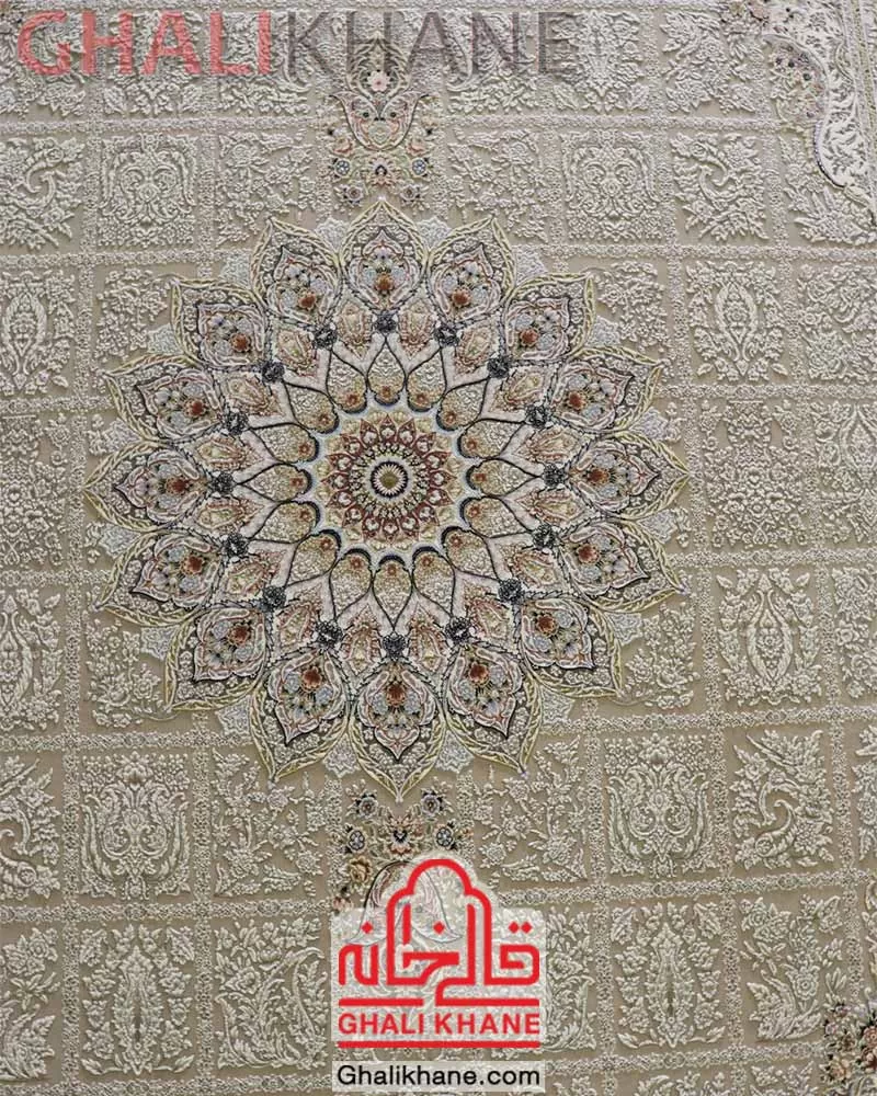 فرش زمرد مشهد کد 37006 بژ