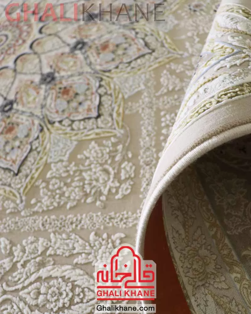 فرش زمرد مشهد کد 37006 بژ ۱۲۰۰ شانه