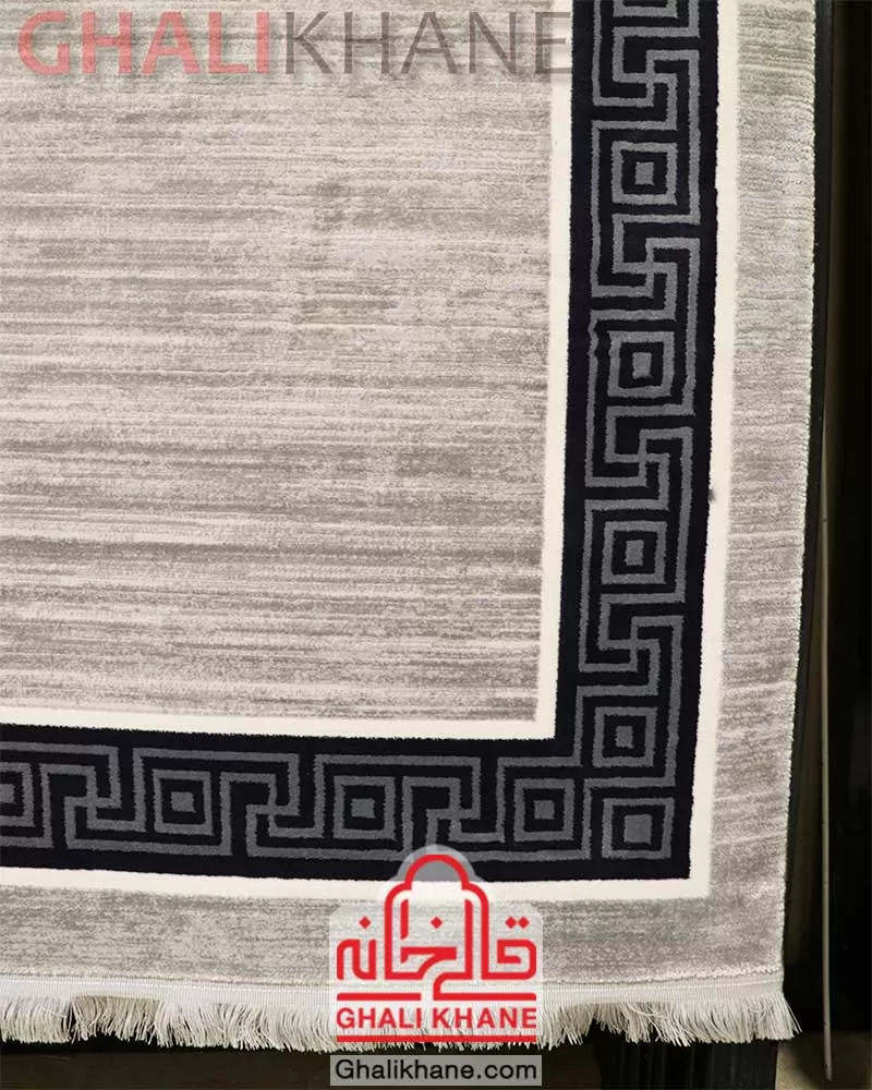 فرش مدرن زمرد مشهد طرح ورساچه کد 8006 الماسی روشن