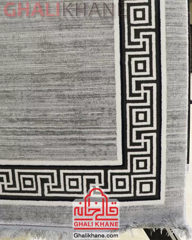 فرش مدرن زمرد مشهد ورساچه کد 8006 سیلور