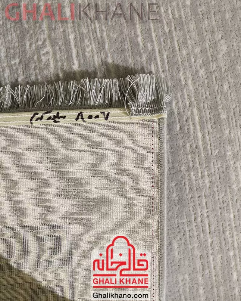 فرش مدرن زمرد مشهد طرح ورساچه کد 8007 سیلور کرم