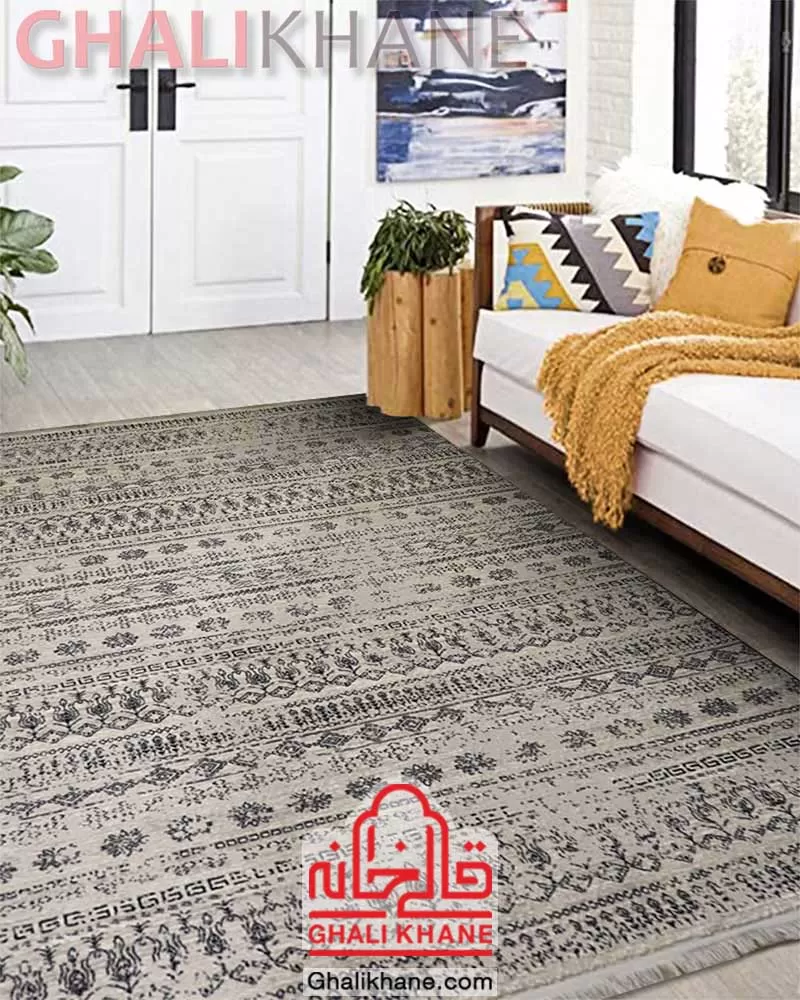 فرش مدرن و فانتزی زمرد مشهد کد 8015 طوسی