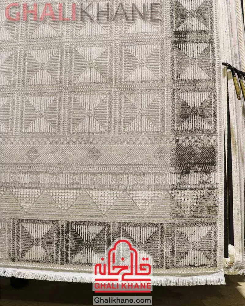 فرش مدرن زمرد مشهد کد 8020 الماسی روشن