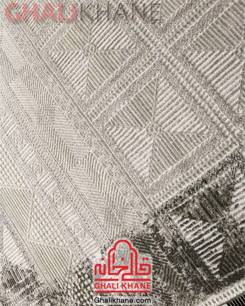 فرش مدرن زمرد مشهد کد 8020 الماسی روشن