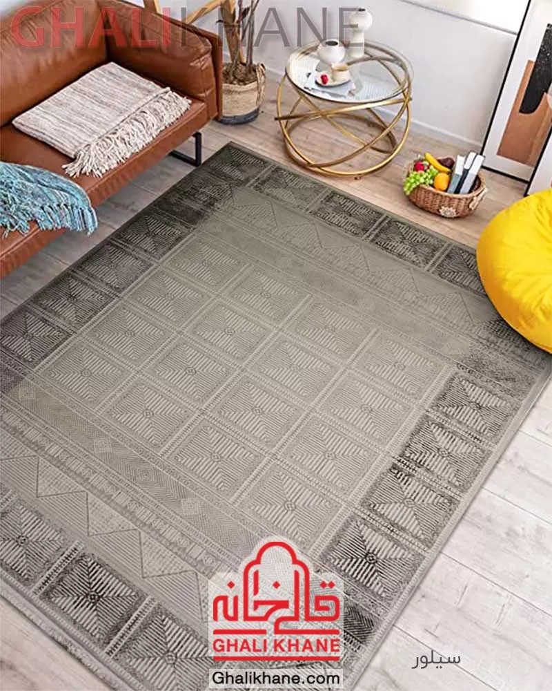 فرش مدرن زمرد مشهد کد 8020 سیلور