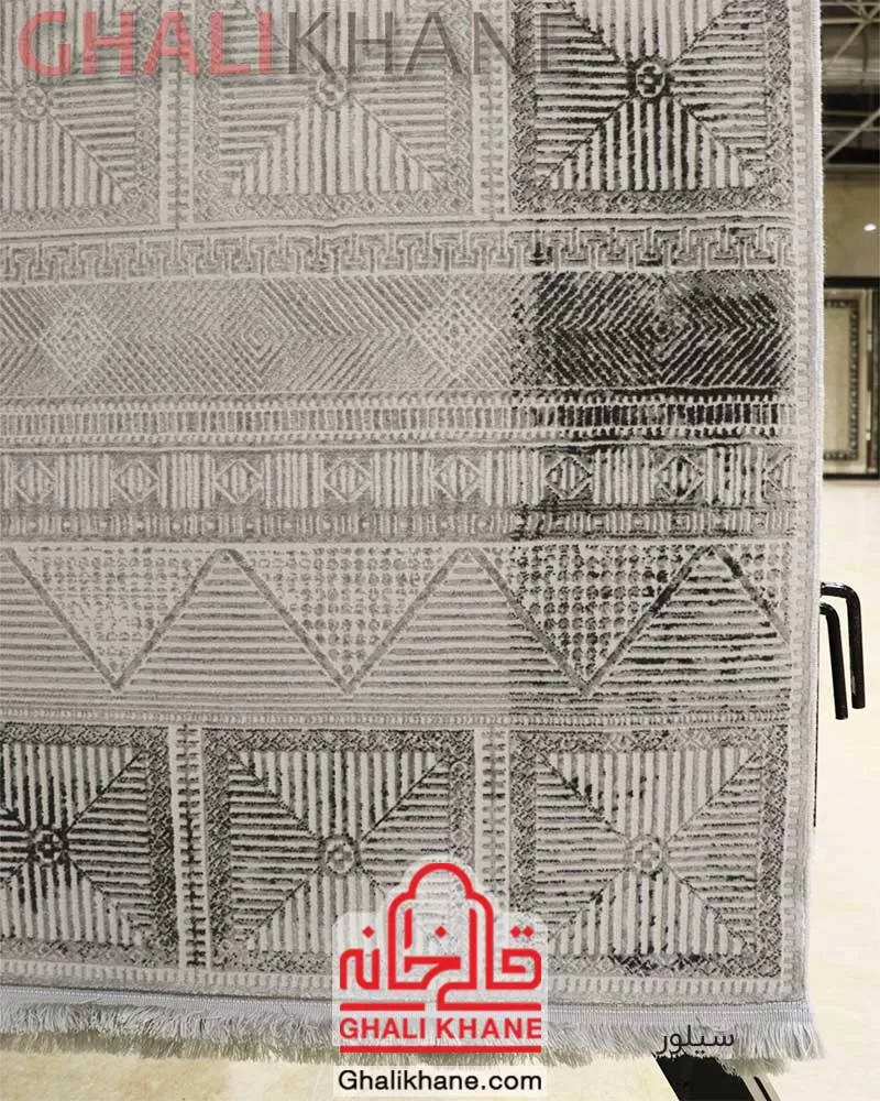 فرش مدرن زمرد مشهد کد 8020 سیلور