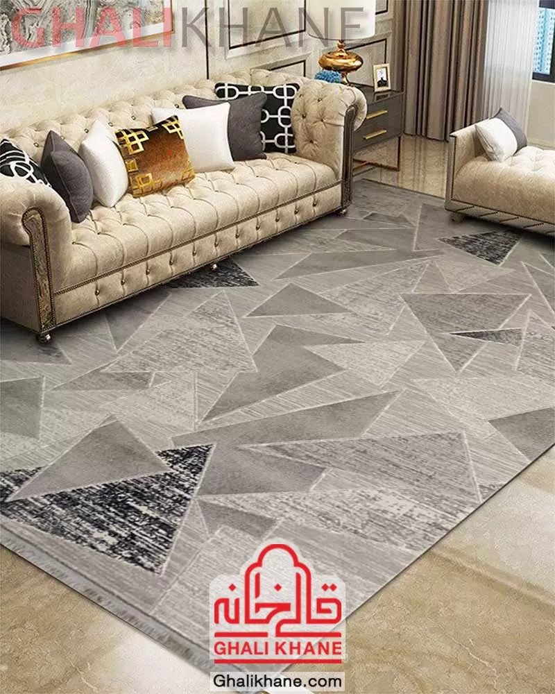 فرش مدرن زمرد مشهد کد 8021 الماسی روشن