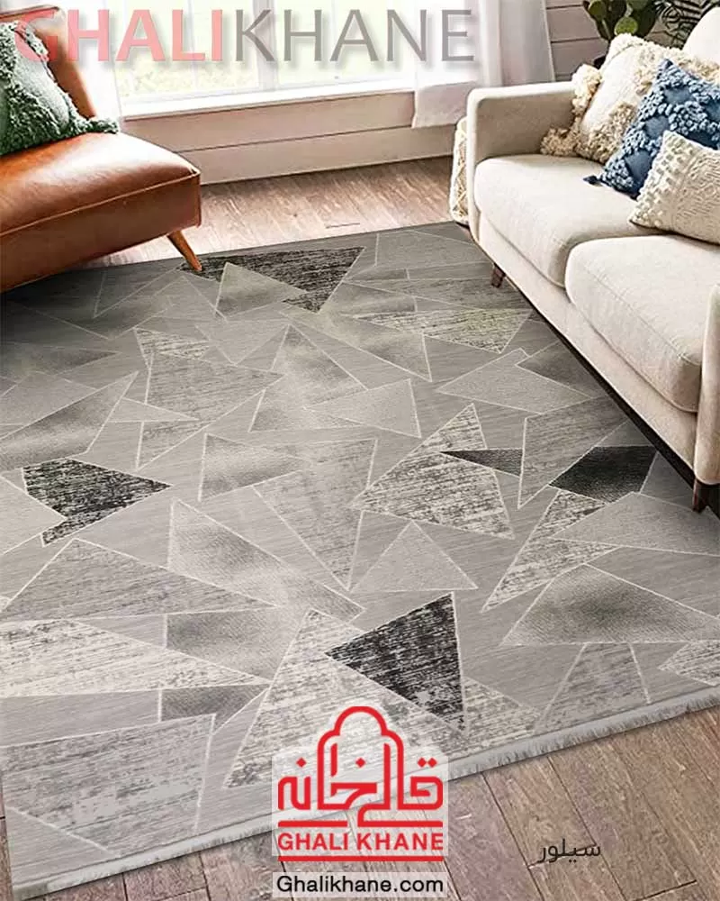 فرش فانتزی زمرد مشهد کد 8021 سیلور