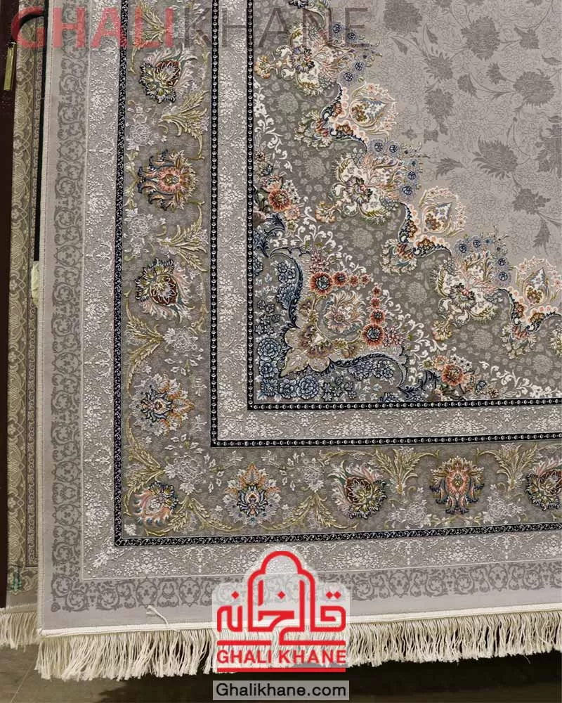 فرش نگین مشهد ۱۲۰۰ شانه کد 1221 نقره ای