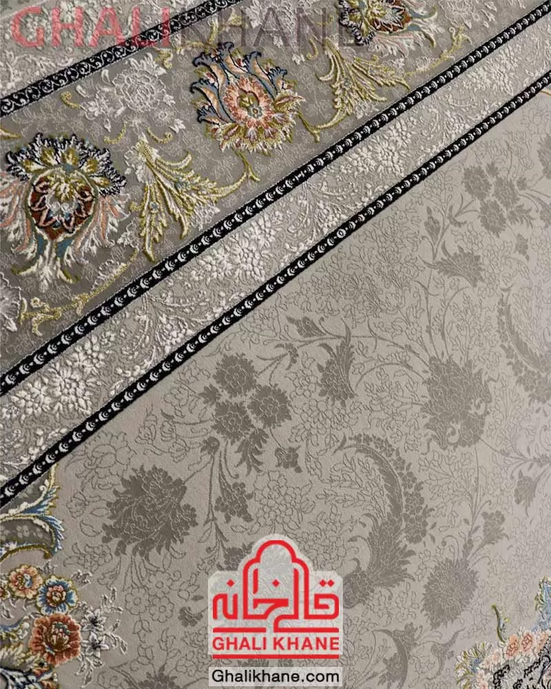 فرش نگین مشهد ۱۲۰۰ شانه کد 1221 نقره ای