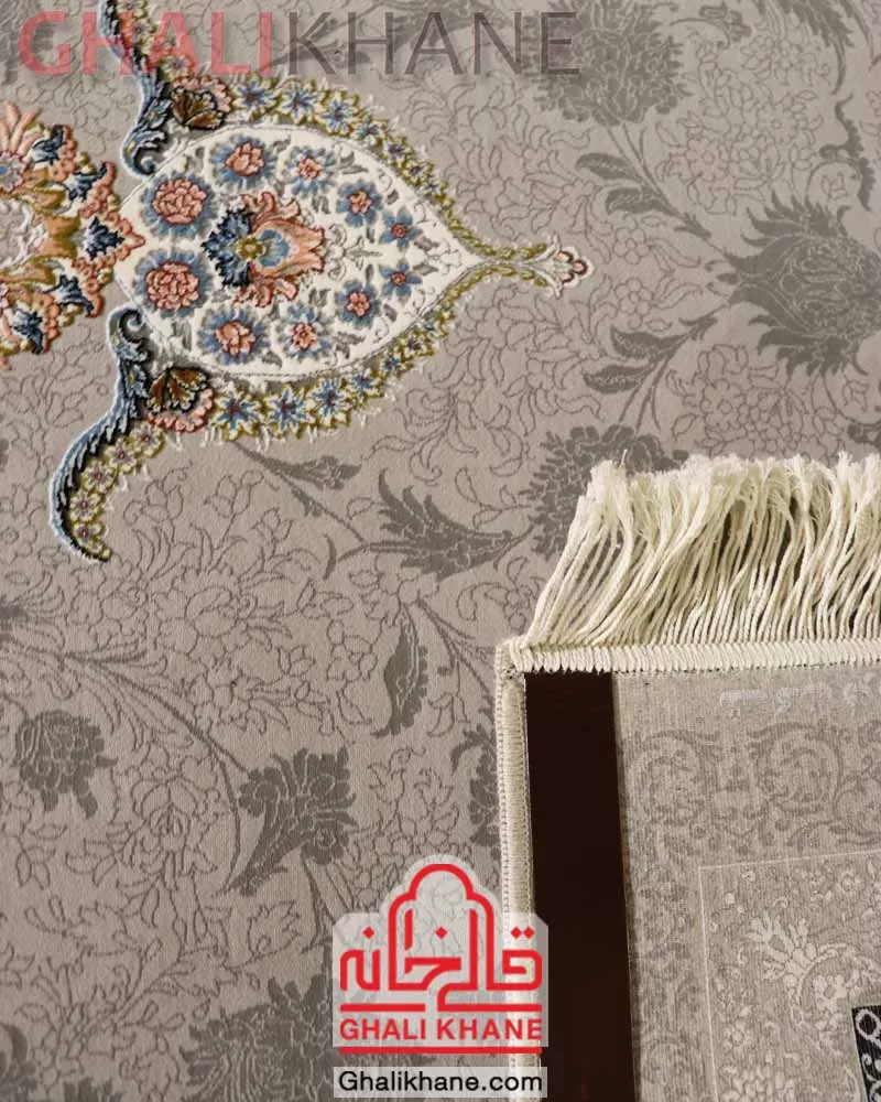 فرش نگین مشهد ۱۲۰۰ شانه کد 1221 نقره ای