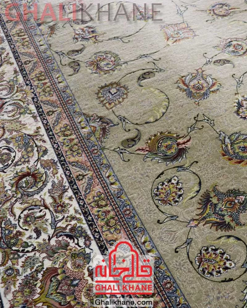 فرش زمرد مشهد ۱۵۰۰ شانه طرح ۴۵۰۰۰ نسکافه ای