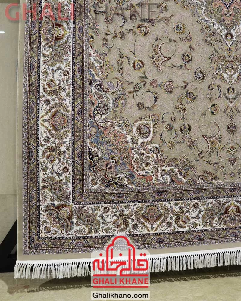 فرش زمرد مشهد 1500 شانه کد 45001 طرح سالاری نسکافه ای