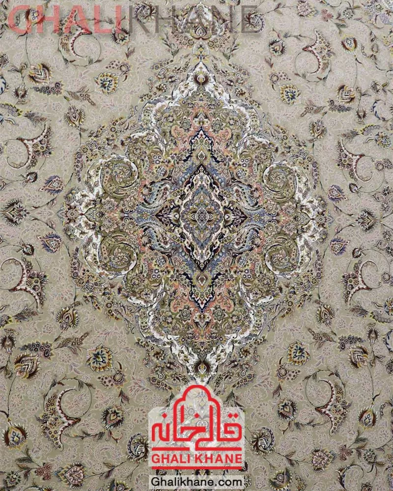 فرش زمرد مشهد 1500 شانه کد 45001 طرح سالاری نسکافه ای