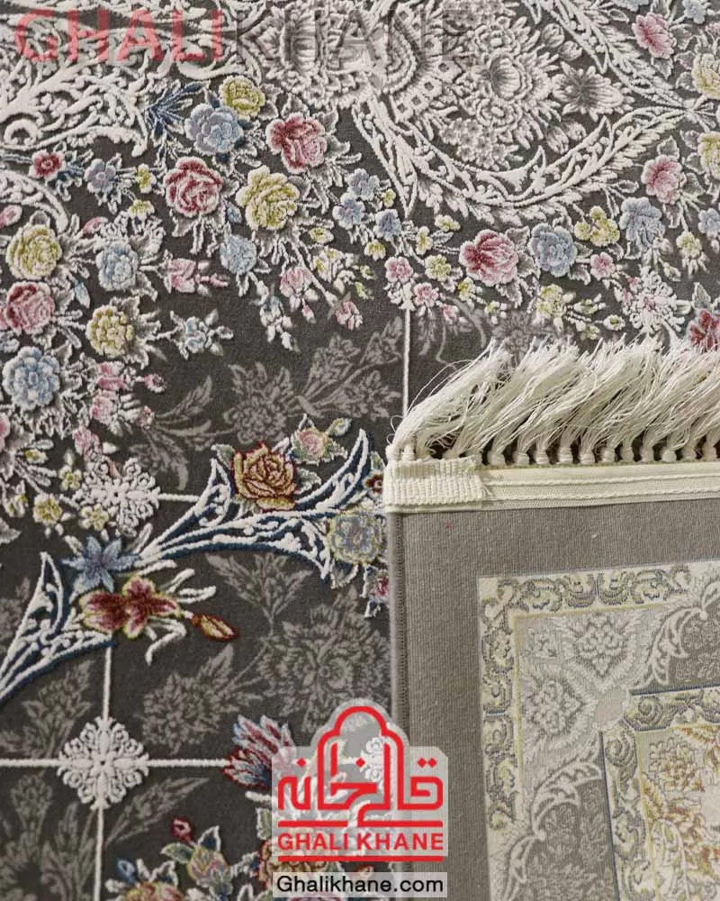 فرش زمرد مشهد ۱۵۰۰ شانه کد 55002 الماسی گل برجسته