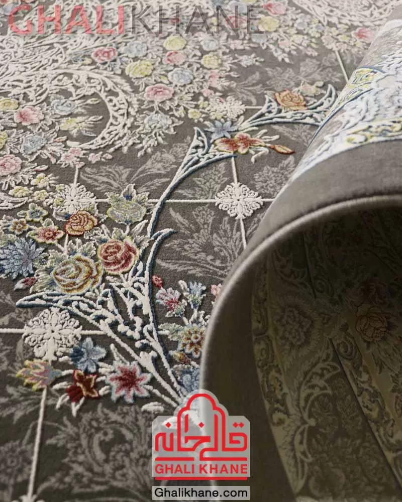 فرش زمرد مشهد ۱۵۰۰ شانه کد 55002 الماسی تراکم ۴۵۰۰