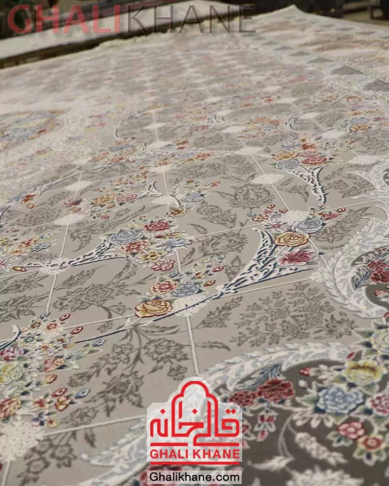 فرش زمرد مشهد ۱۵۰۰ شانه کد 55002 مدل خشتی صدفی