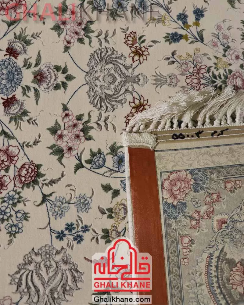 فرش زمرد مشهد 1500 شانه کد 55003 کرم