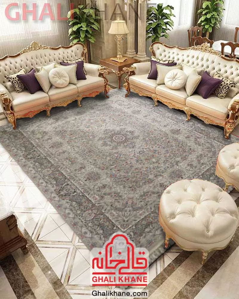 فرش زمرد مشهد 1500 شانه کد 55005 صدفی