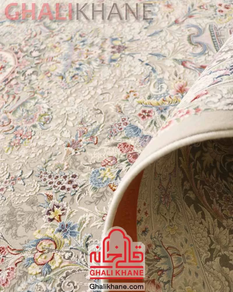 فرش زمرد مشهد 1500 شانه کد 55005 صدفی