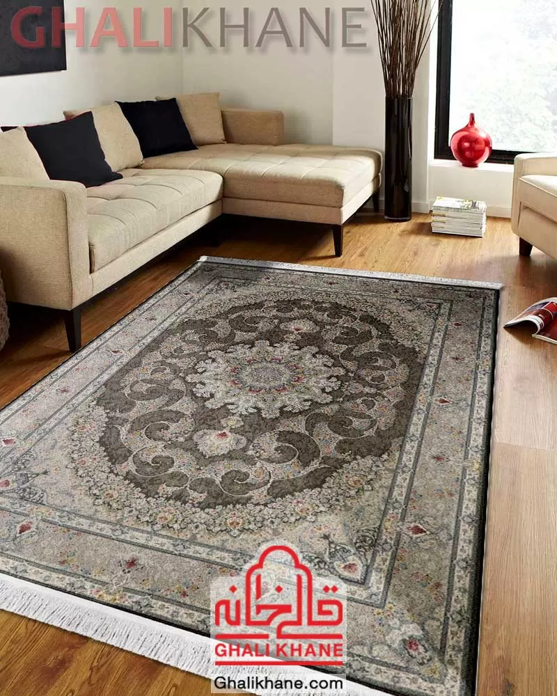 فرش ماشینی زمرد مشهد ۱۵۰۰ شانه کد ۵۵۰۰۷ الماسی