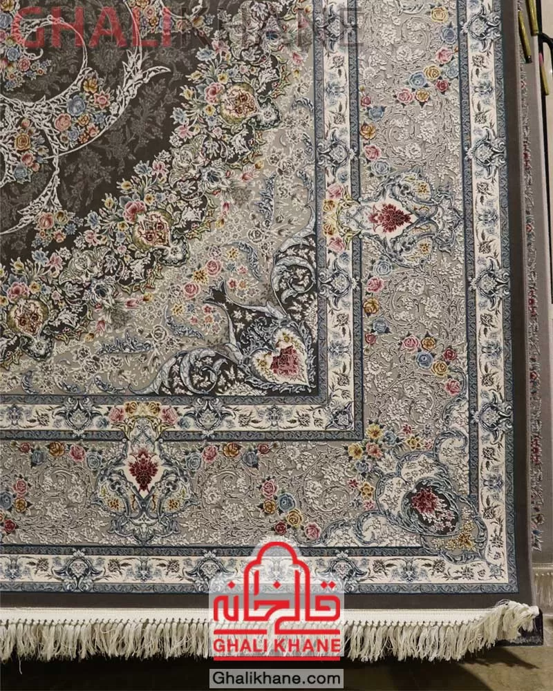 فرش ماشینی زمرد مشهد ۱۵۰۰ شانه کد ۵۵۰۰۷ الماسی