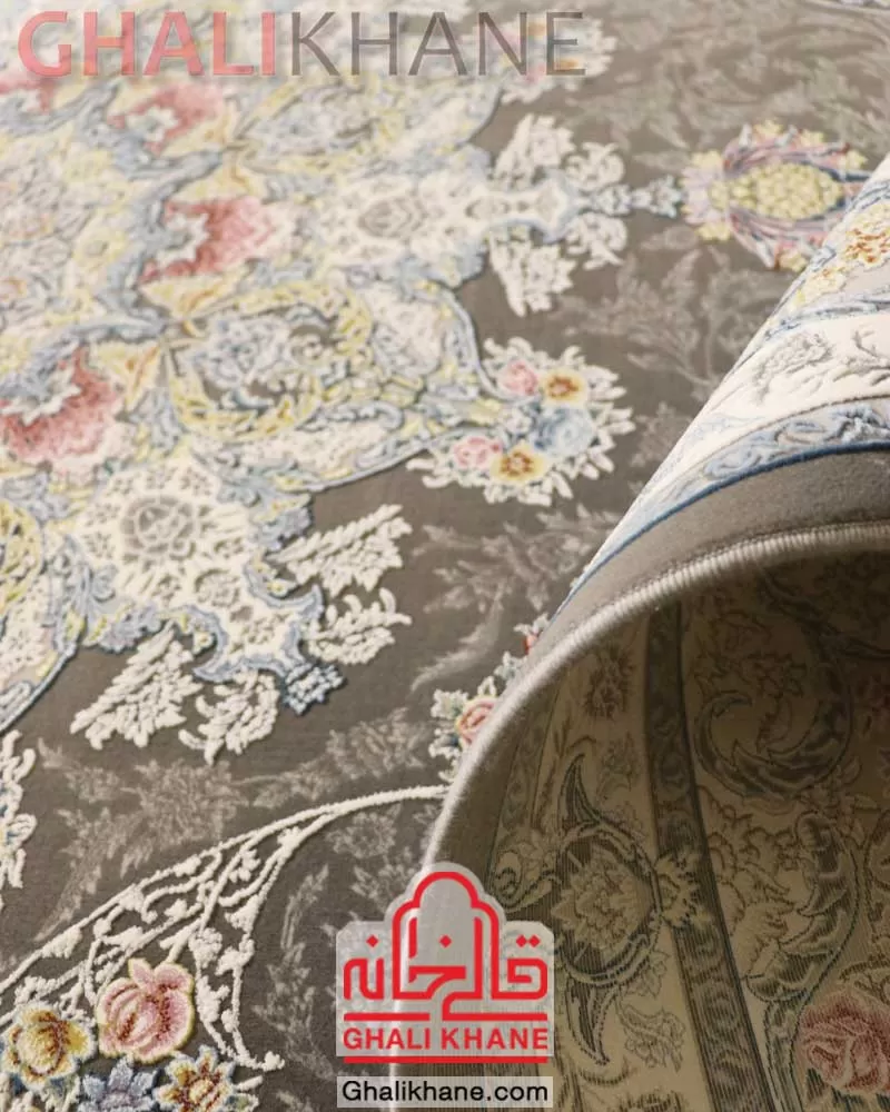 فرش ماشینی زمرد مشهد ۱۵۰۰ شانه کد ۵۵۰۰۷ الماسی