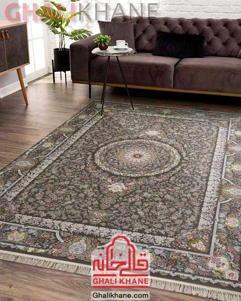 فرش ۱۵۰۰ شانه زمرد مشهد کد 55006 الماسی