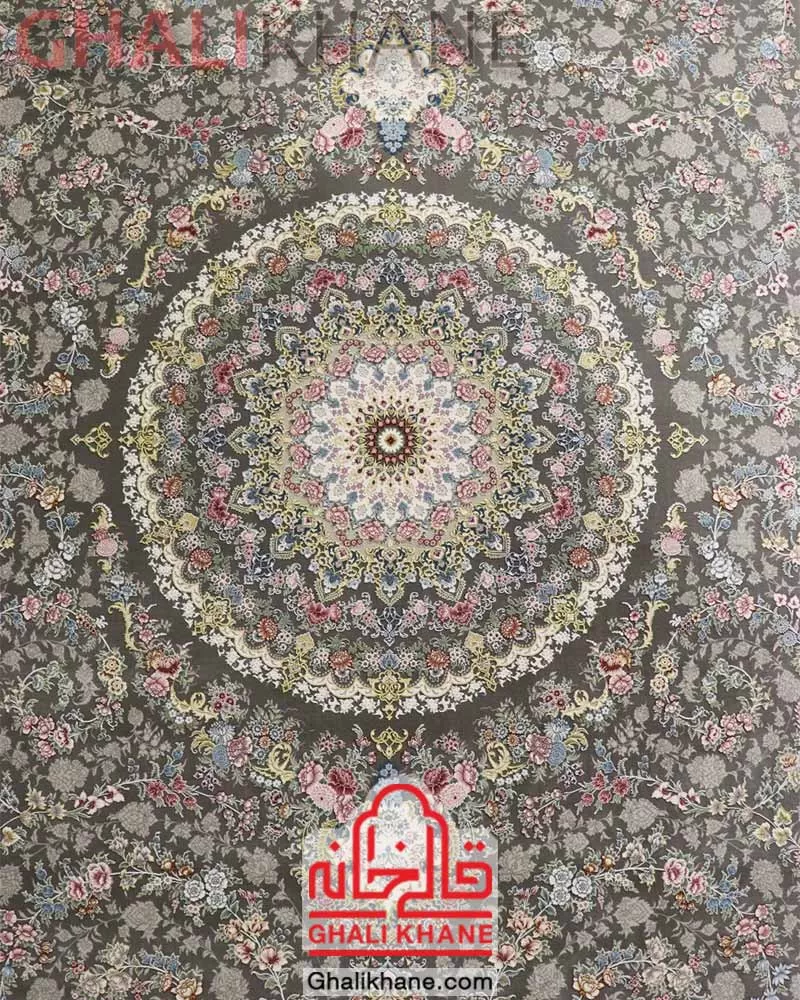 فرش ۱۵۰۰ شانه زمرد مشهد کد 55006 الماسی