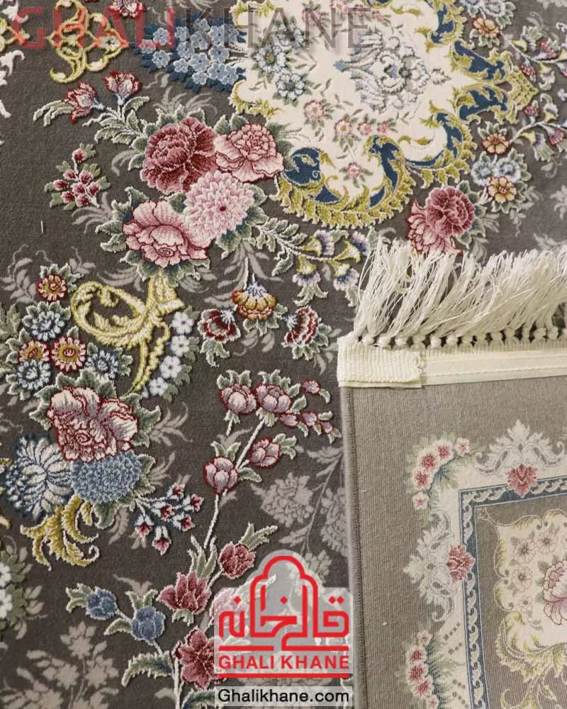 فرش ۱۵۰۰ شانه زمرد مشهد کد 55006 الماسی