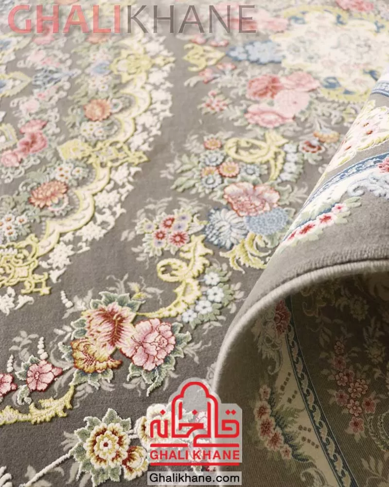 فرش ۱۵۰۰ شانه زمرد مشهد کد 55006 الماسی