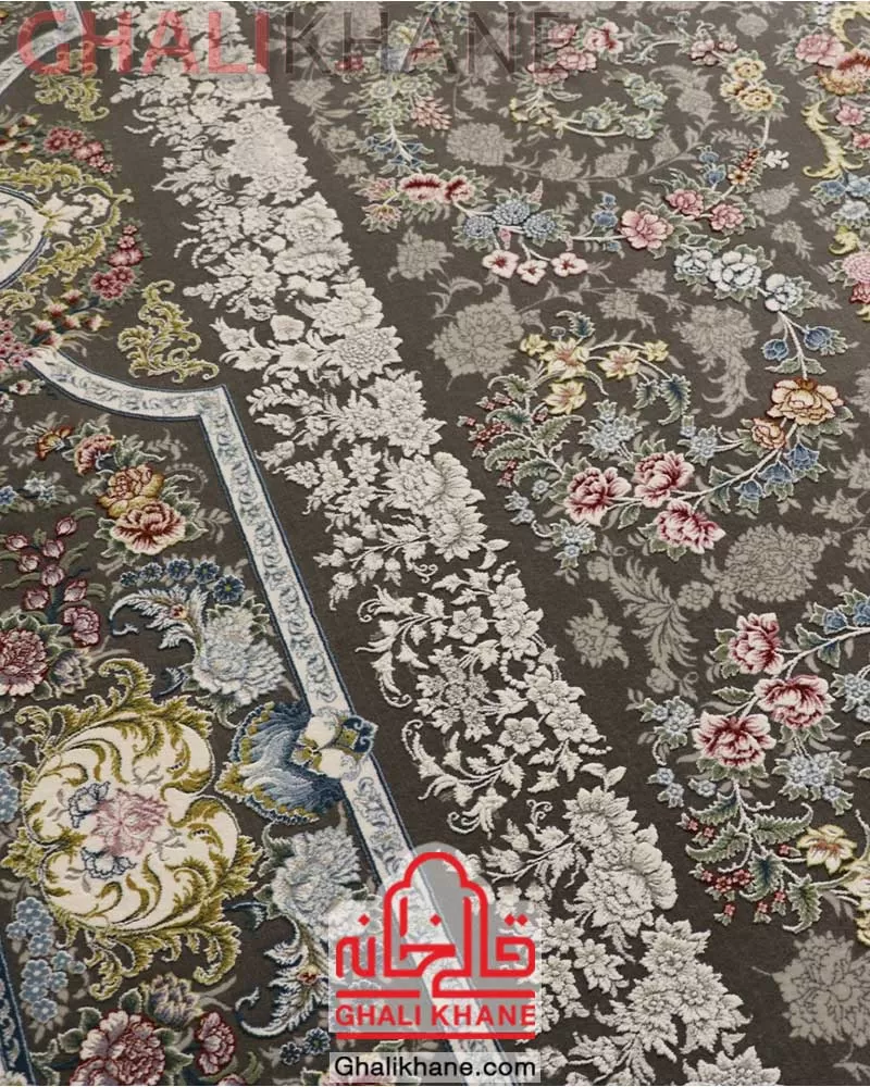 فرش ۱۵۰۰ شانه زمرد مشهد کد 55006 الماسی