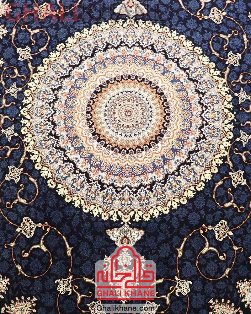 فرش زمرد مشهد ۷۰۰ شانه سرمه ای کد 25028