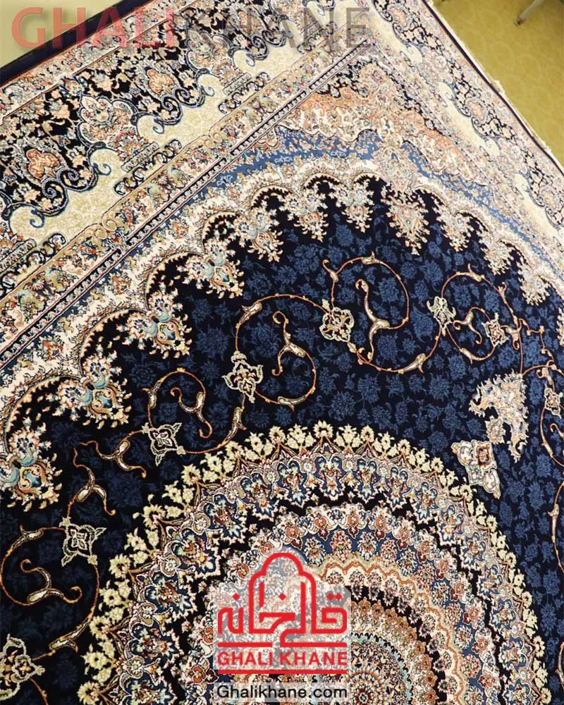 فرش زمرد مشهد ۷۰۰ شانه سرمه ای کد 25028