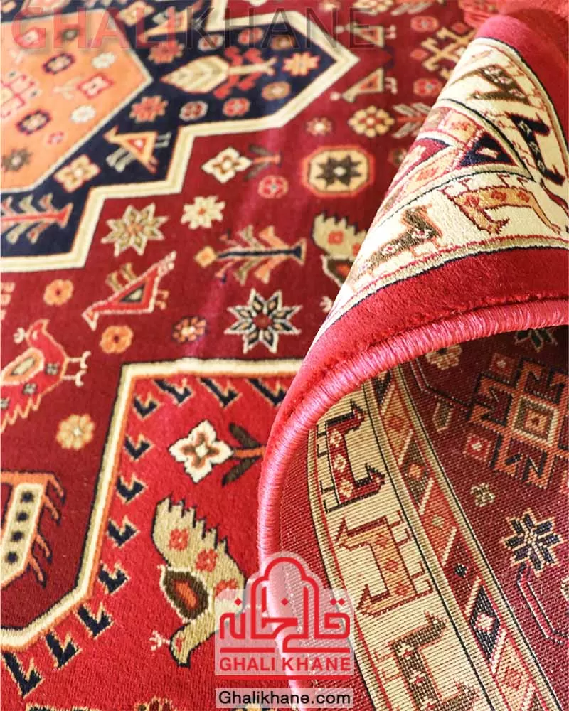 فرش زمرد مشهد مدل گبه 700 شانه کد 38005 لاکی