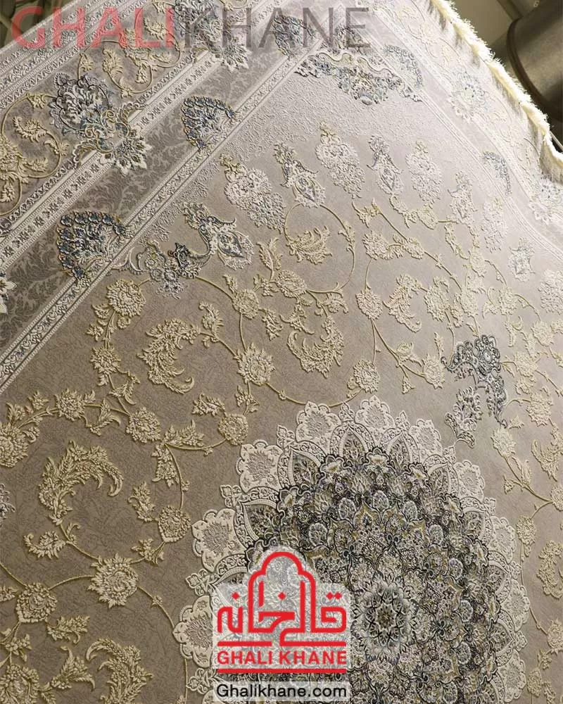 فرش نگین مشهد 1500 شانه کد 1501 نقره ای