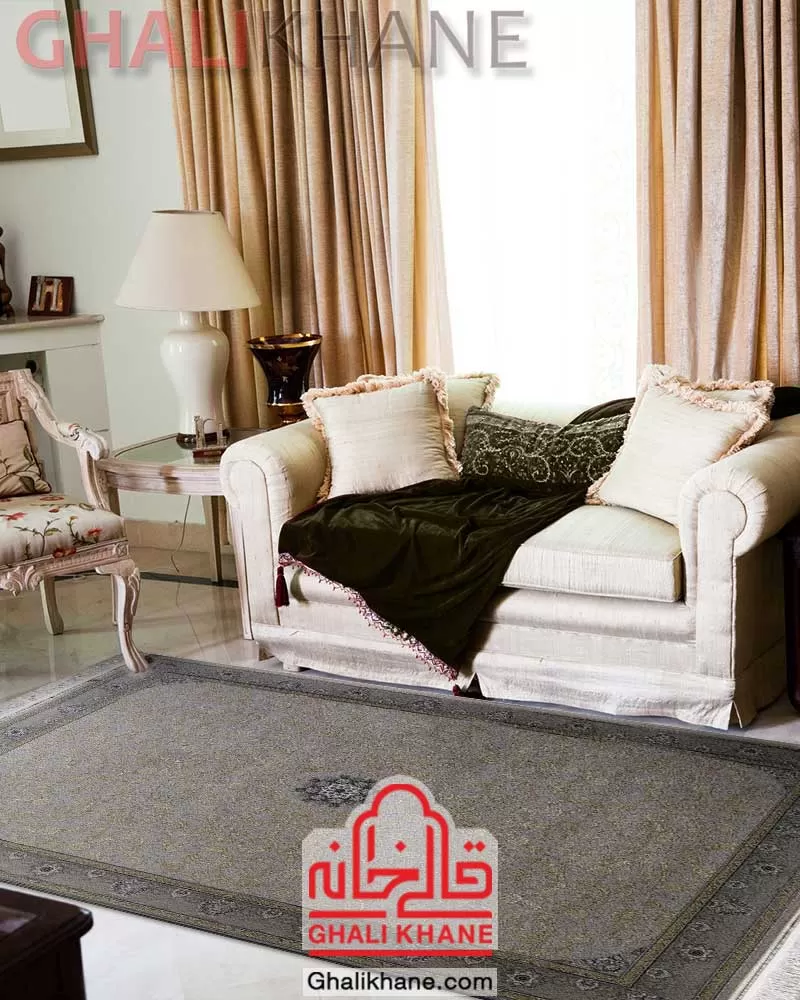 فرش نگین مشهد ۱۵۰۰ شانه کد 1502 نقره ای