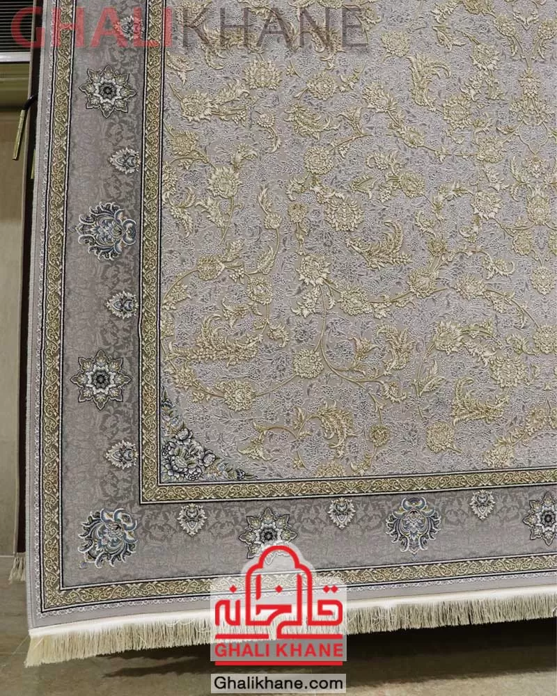 فرش نگین مشهد ۱۵۰۰ شانه کد 1502 نقره ای