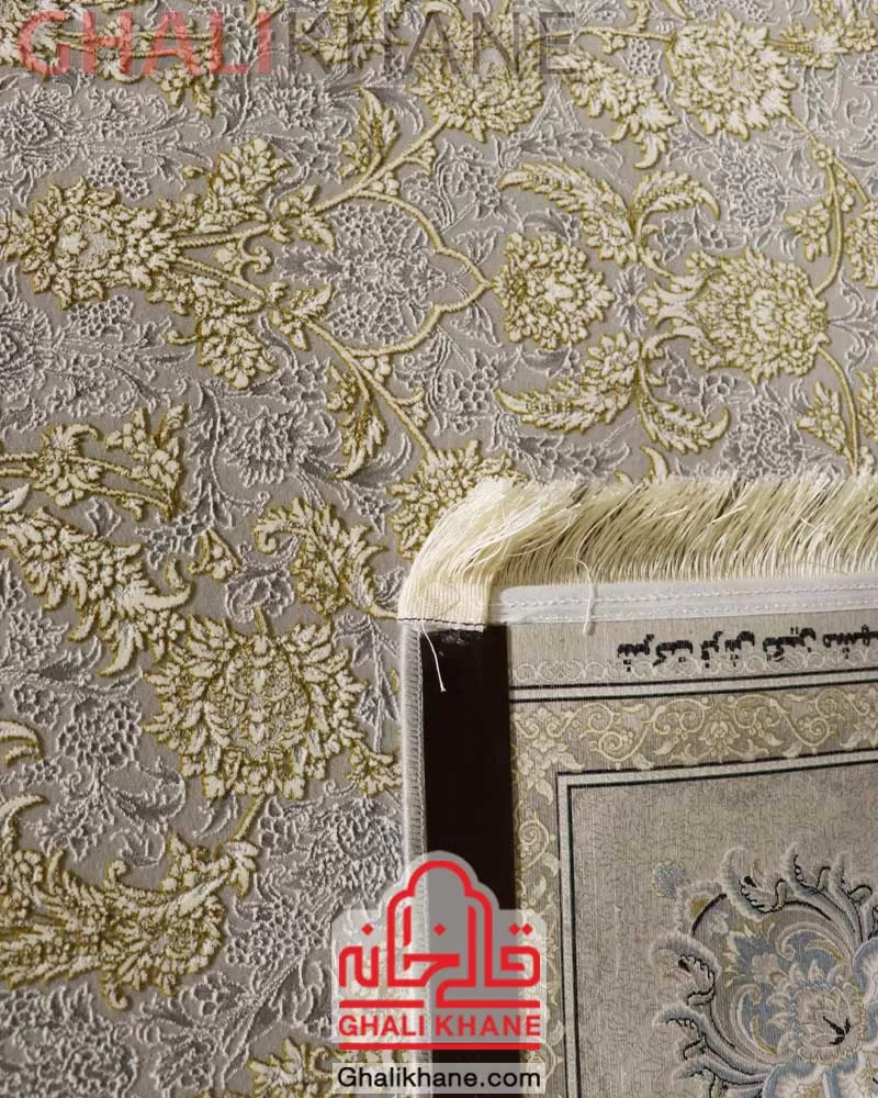 فرش نگین مشهد ۱۵۰۰ شانه کد 1502 نقره ای