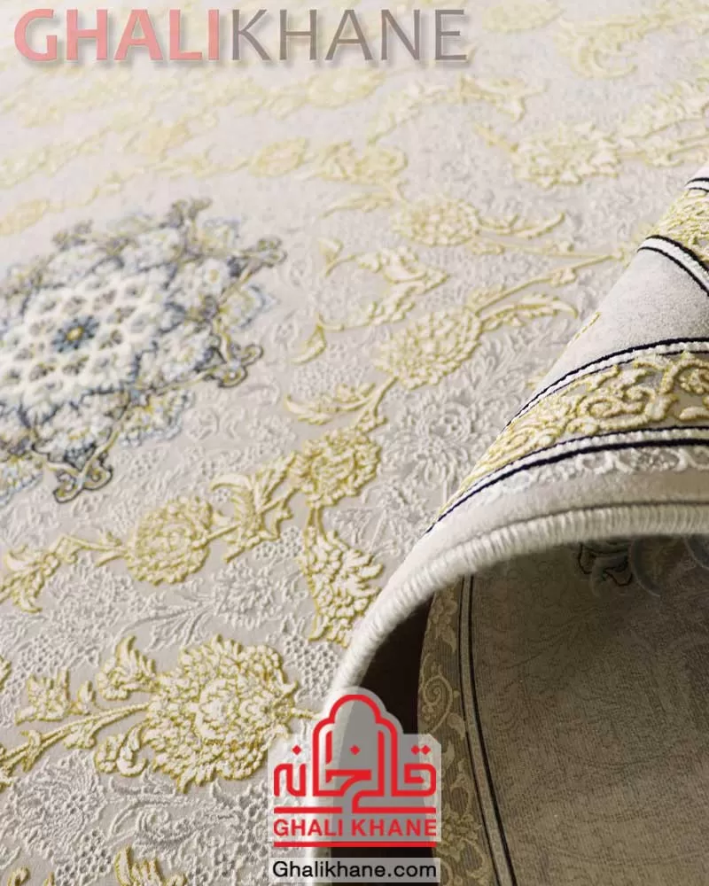 فرش نگین مشهد ۱۵۰۰ شانه کد 1502 نقره ای