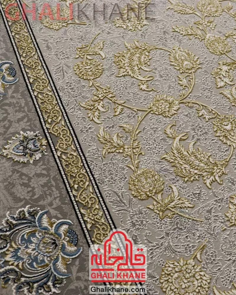 فرش نگین مشهد ۱۵۰۰ شانه کد 1502 نقره ای