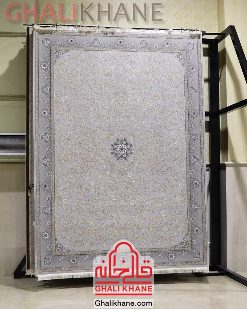فرش نگین مشهد ۱۵۰۰ شانه کد 1502 نقره ای
