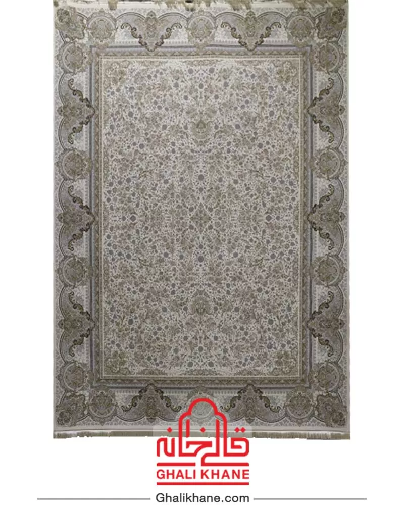 فرش نگین مشهد ۱۵۰۰ شانه طرح افشان کد 1503 کرم