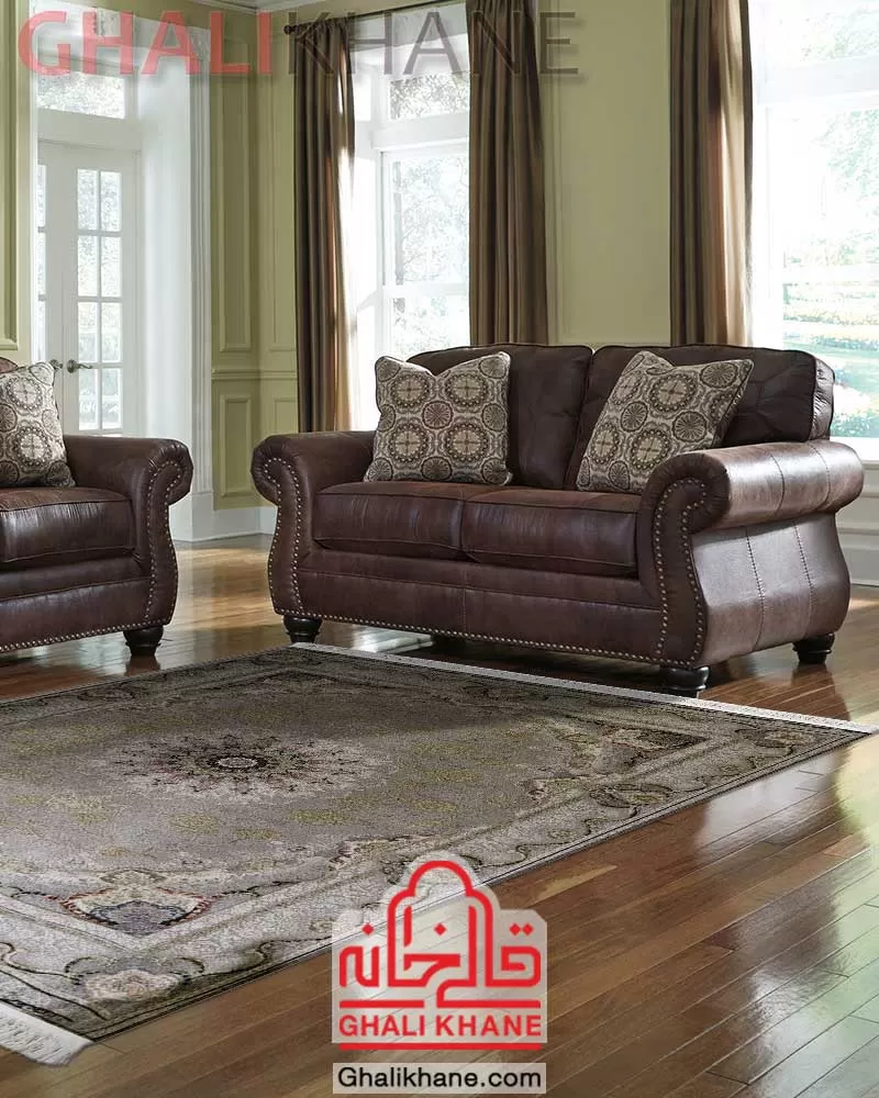 فرش 1500 شانه نگین مشهد نقره ای کد 1504