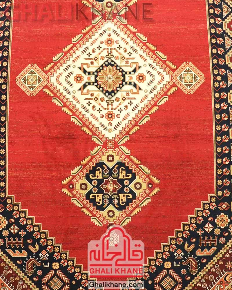 فرش مدل گبه زمرد مشهد کد 38000 لاکی