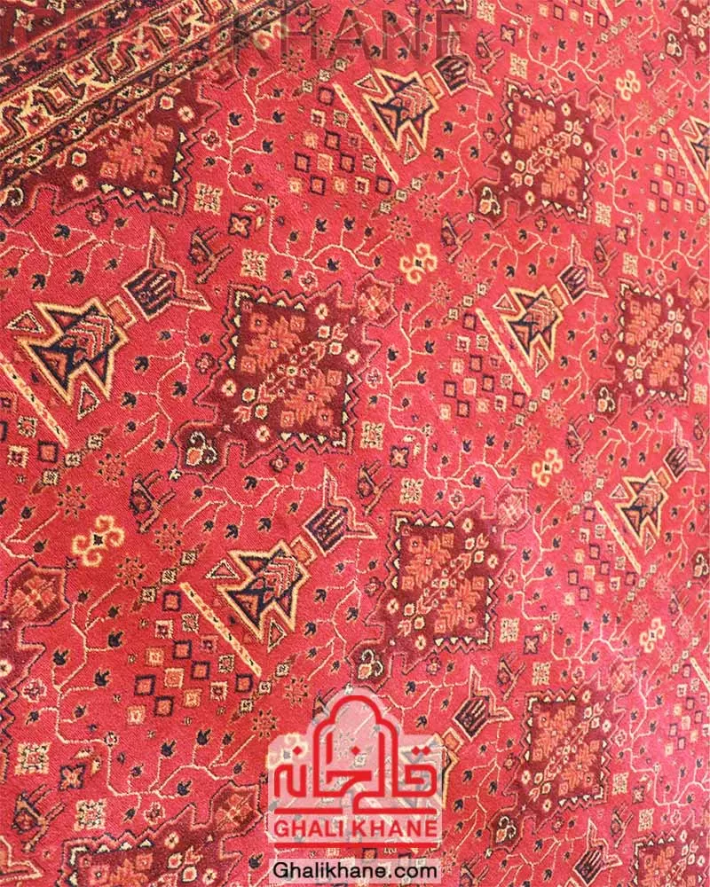 فرش قشقایی زمرد مشهد کد 38002 لاکی